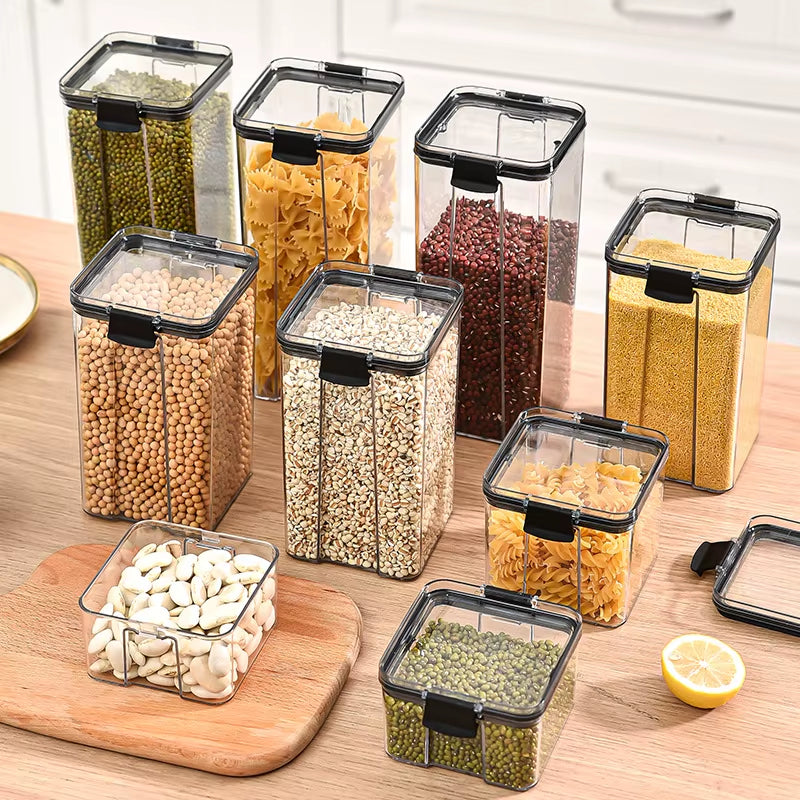 1-4 frascos sellados, organizadores de cocina, cajas para almacenar granos