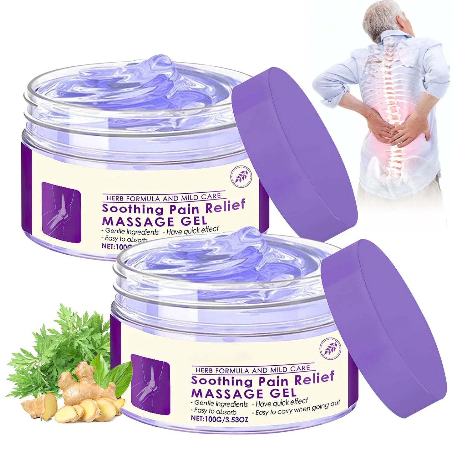 Gel de masaje calmante para el alivio del dolor