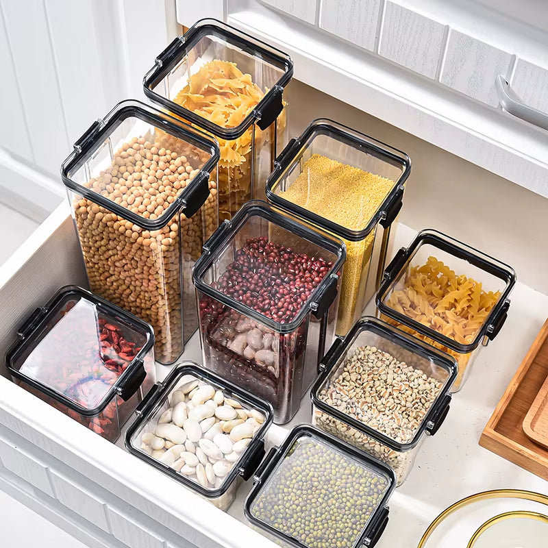 1-4 frascos sellados, organizadores de cocina, cajas para almacenar granos