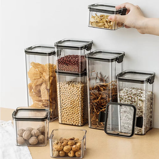 1-4 frascos sellados, organizadores de cocina, cajas para almacenar granos