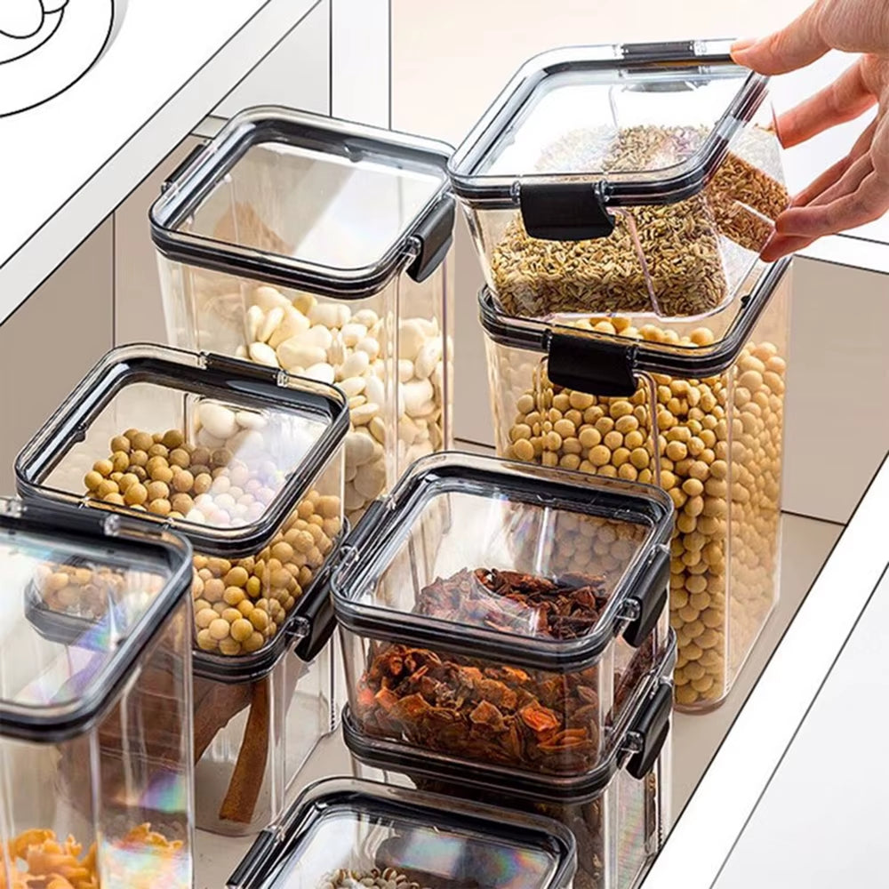 1-4 frascos sellados, organizadores de cocina, cajas para almacenar granos