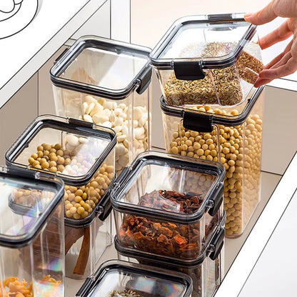 1-4 frascos sellados, organizadores de cocina, cajas para almacenar granos